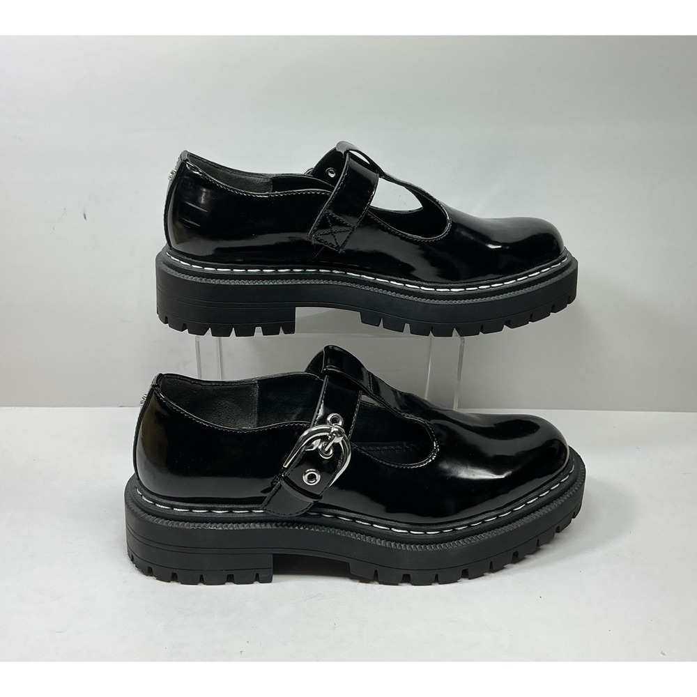 Circus by Sam Edelman Black Patent Mary Jane Loafers with Silver Buckle - Picture 8 of 8